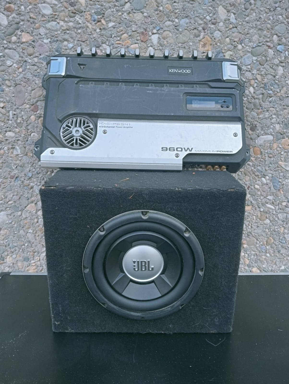 800w subwoofer 8 inche 960w versterker  kenwood jbl, Ophalen