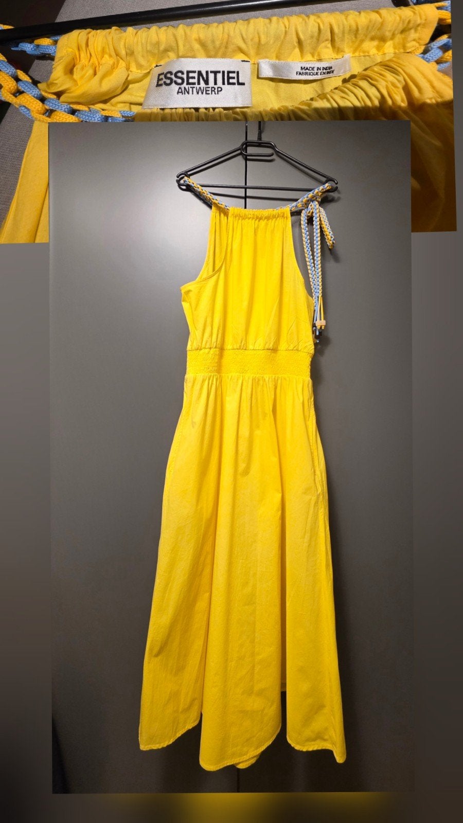 Essentiel Antwerp Gele Maxi Jurk met Gevlochten Bandjes, Geel, Ophalen of Verzenden, Zo goed als nieuw, Essentiel Antwerp
