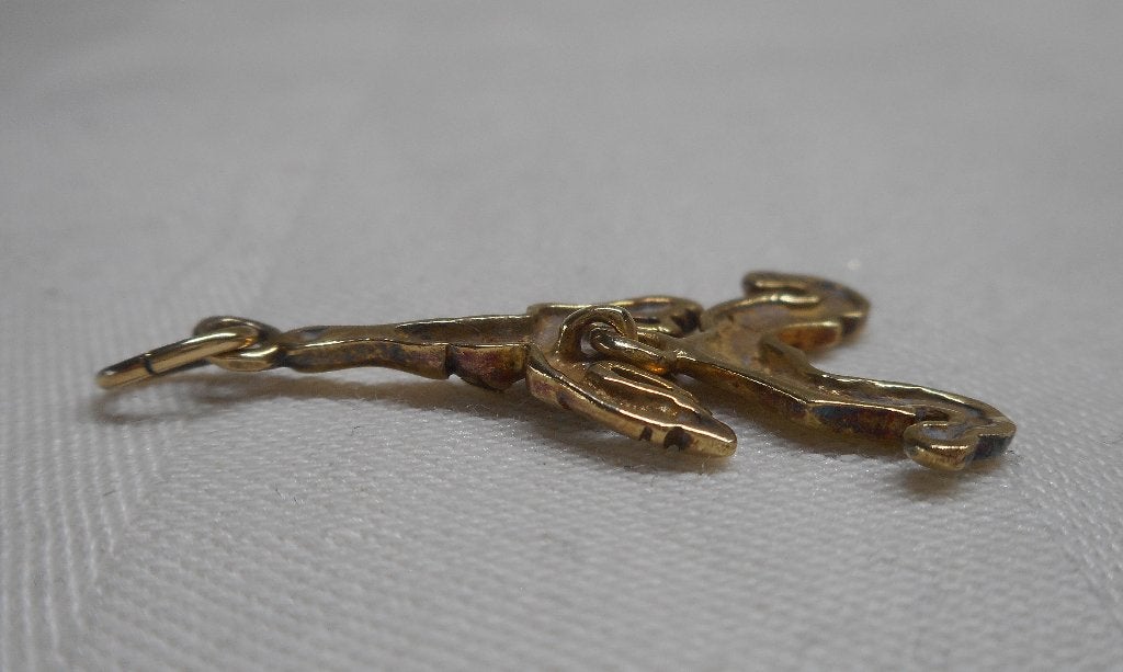 Zilveren goud vergulde hanger nr.594, Verzenden, Zo goed als nieuw, Goud, Zilver