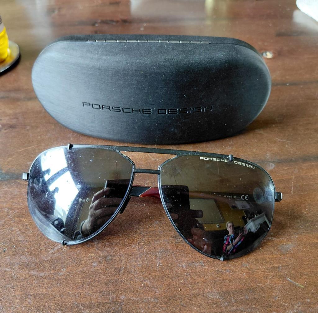 Porsche design zonnebril met hardcase, Ophalen, Zwart, Overige merken
