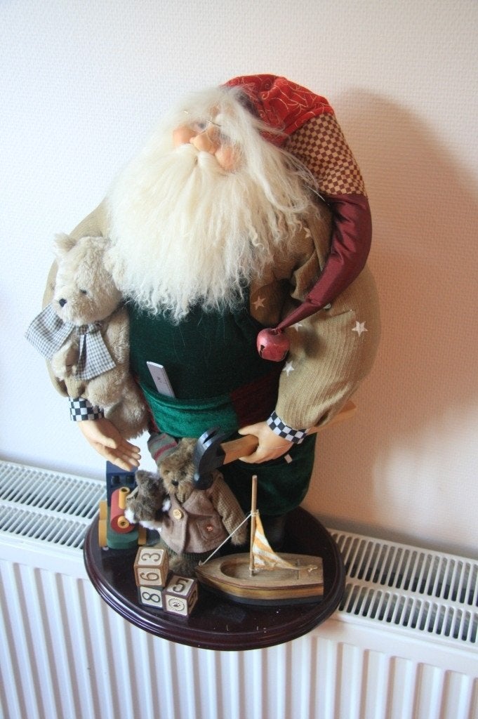 Decoratie kerst Boyds Bears Santa van ong. 60 cm met beertje, Verzamelen, Overige merken, Stoffen beer, Nieuw, Ophalen of Verzenden