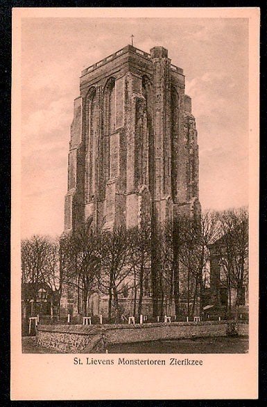 Zierikzee, 3 x St. Lievens Monstertoren. Samen 1 prijs., Ophalen of Verzenden, 1920 tot 1940, Ongelopen, Zeeland