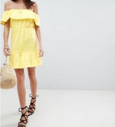 Lemon yellow off shoulder dress (asos), Kleding | Dames, Jurken, Geel, Nieuw, Ophalen of Verzenden, Maat 34 (XS) of kleiner