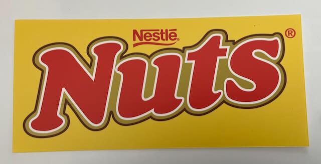 NUTS  reclamebordje, Verzamelen, Merken en Reclamevoorwerpen, Ophalen of Verzenden, Zo goed als nieuw, Reclamebord
