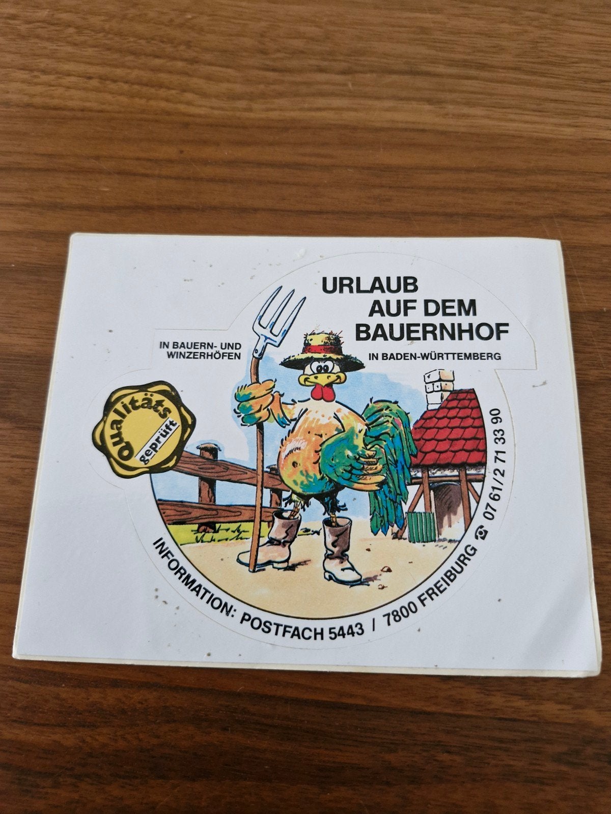 076 Vintage Sticker "Urlaub auf dem Bauernhof" Baden-Württem, Ophalen of Verzenden, Zo goed als nieuw, Overige typen