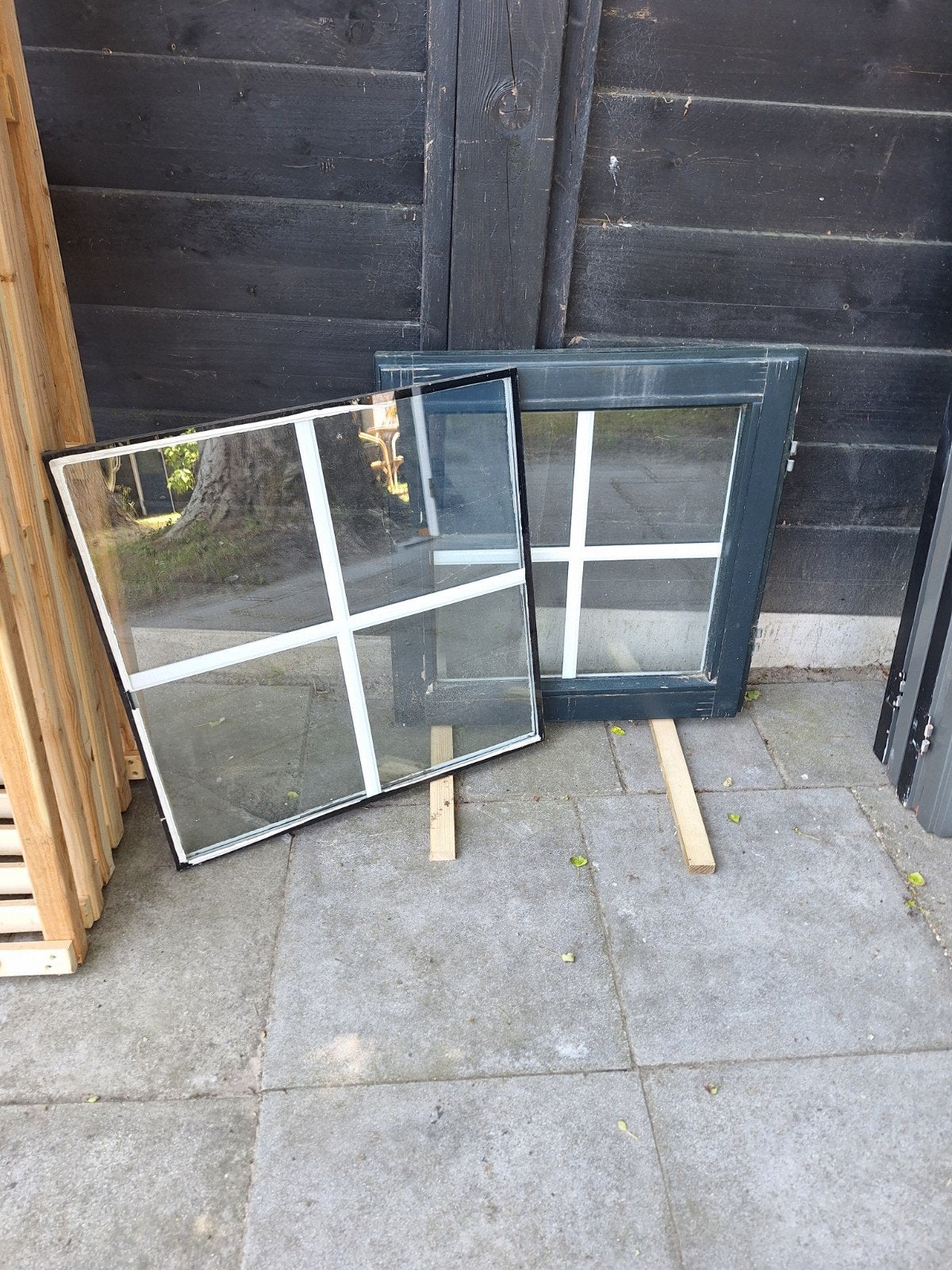 Gratis hardhouten raam + Ruit, Gevelraam of Ruit, Gebruikt, Minder dan 80 cm, Minder dan 80 cm