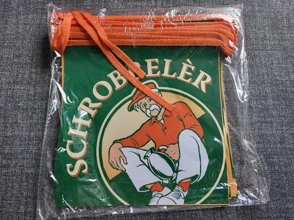 Schrobbelèr vlaggenlijn / slinger - 15 mtr - Nieuw, Ophalen of Verzenden, Nieuw, Versiering, Carnaval