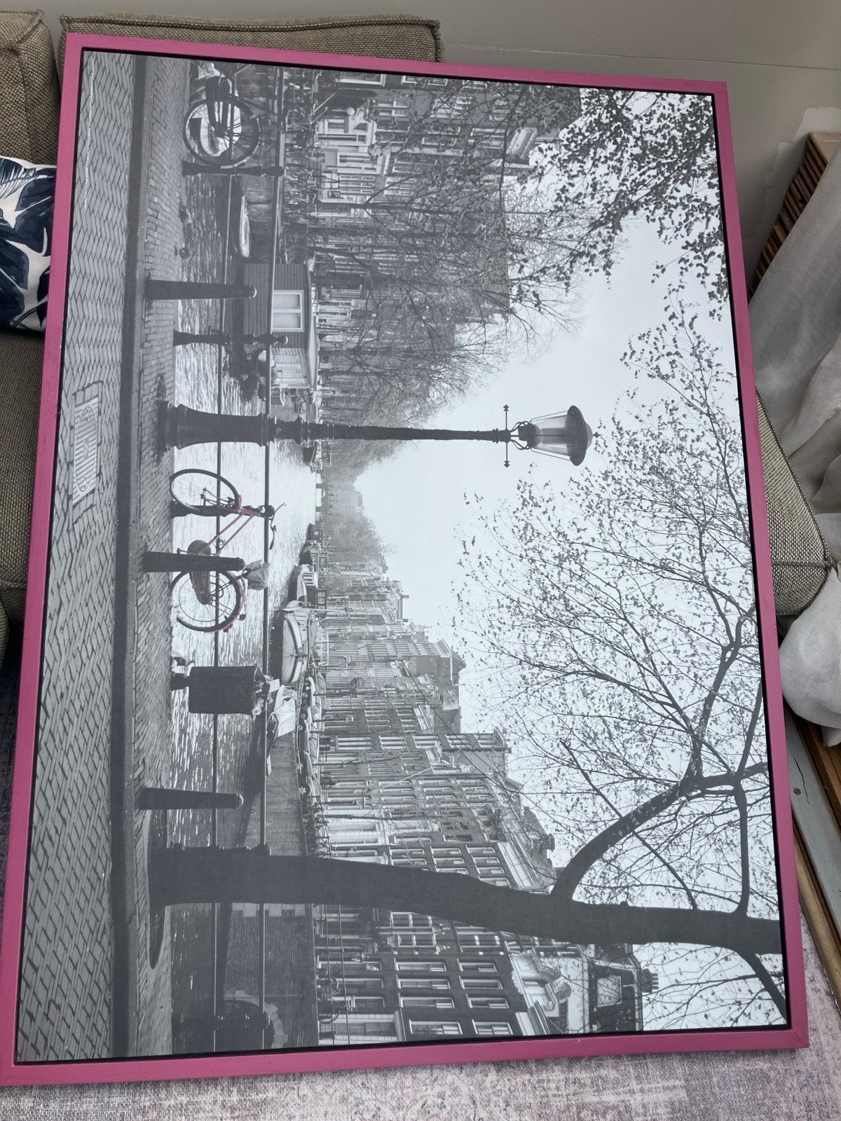 Gratis IKEA VILSHULT Amsterdam grachten print 140x100 cm, Ophalen, 100 tot 125 cm, 75 – 100, Print