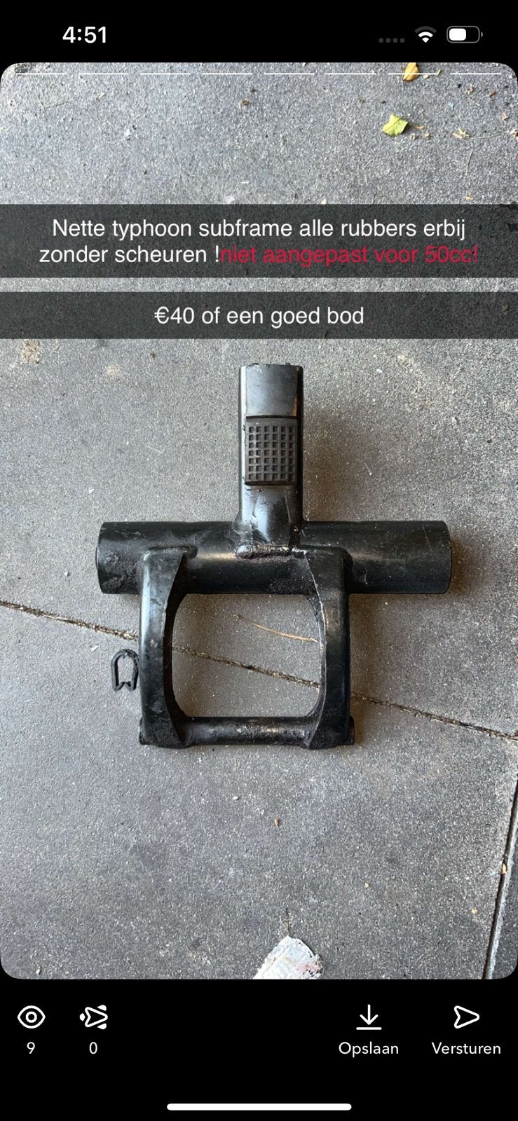 Nette Typhoon subframe !onbewerkt 50cc!, Ophalen, Zo goed als nieuw, Blok, Piaggio