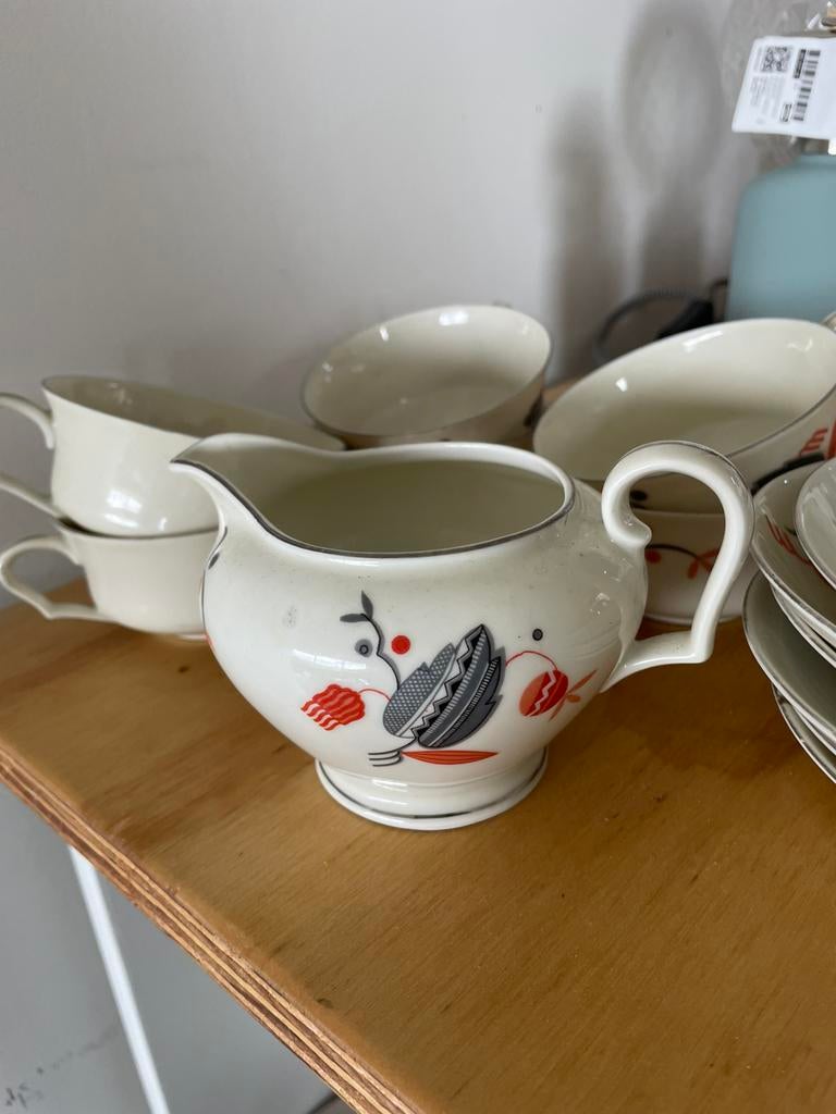 Oud vintage art-deco servies van Victoria Czechoslovakia, Ophalen of Verzenden