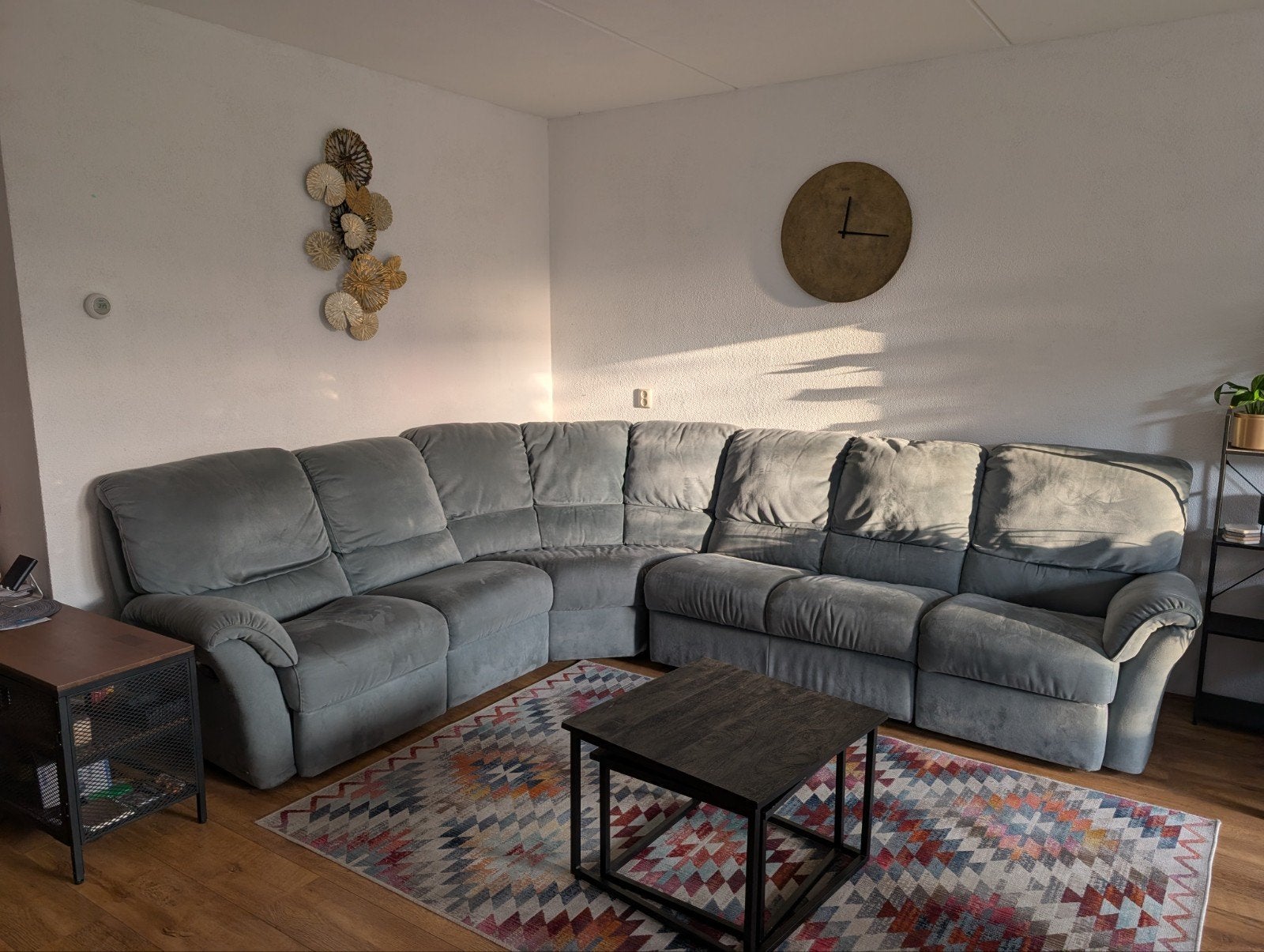 Natuzzi Hoekbank met Relaxfunctie, Gebruikt, 100 tot 125 cm, 300 cm of meer, Ophalen of Verzenden