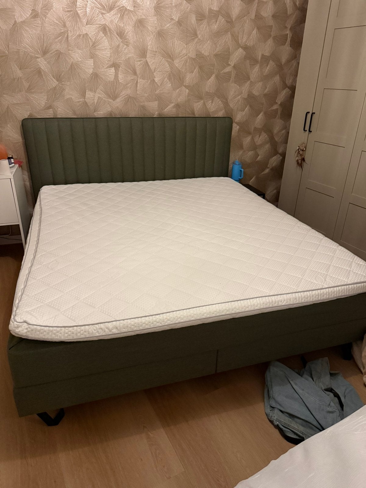 Topper boxpring 200x180 ZGAN, Ophalen, Wit, Tweepersoons, Zo goed als nieuw