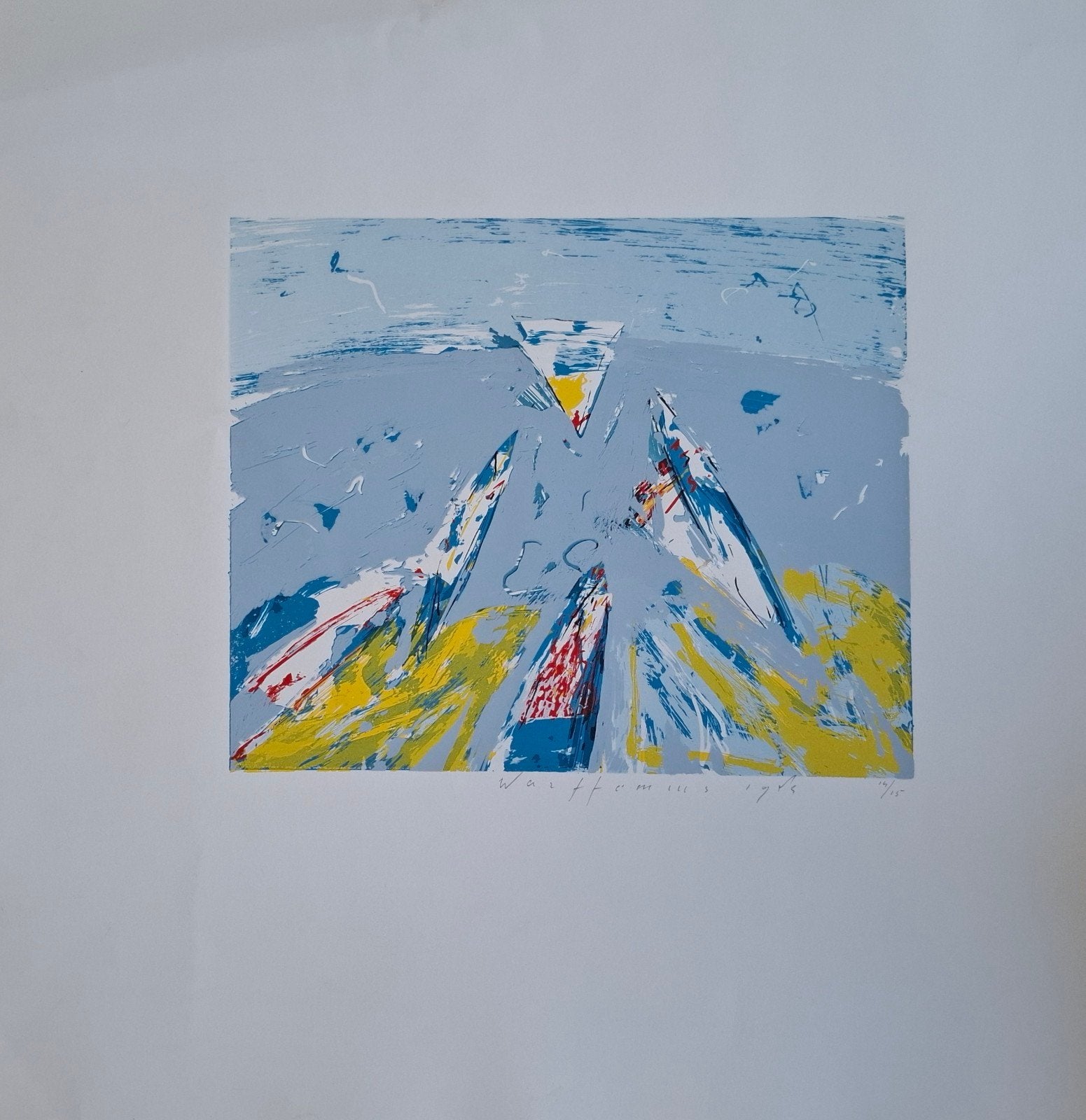 Zeefdruk van Piet Warffemius, Antiek en Kunst, Kunst | Litho's en Zeefdrukken, Gesigneerd, Ophalen, Abstract, Zeefdruk