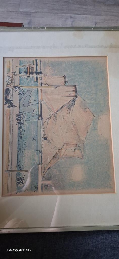 De Rots van Gibraltar - Gesigneerde Litho, Antiek en Kunst, Ophalen