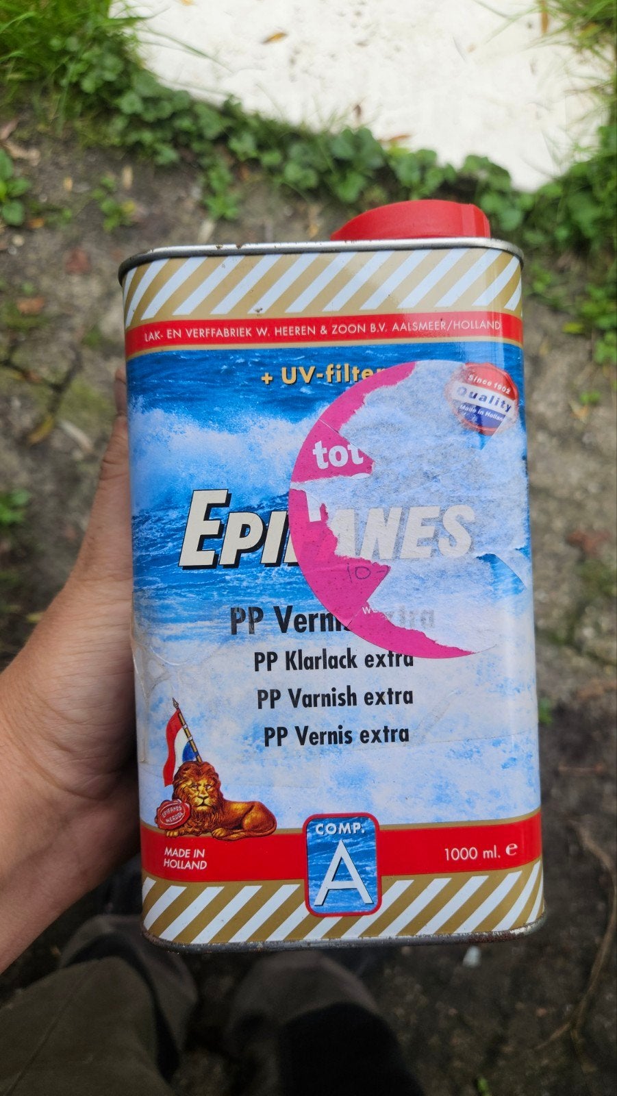 Epifanes PP Vernis Extra - 1000 ml, Doe-het-zelf en Verbouw, Ophalen of Verzenden, Zo goed als nieuw, Wit