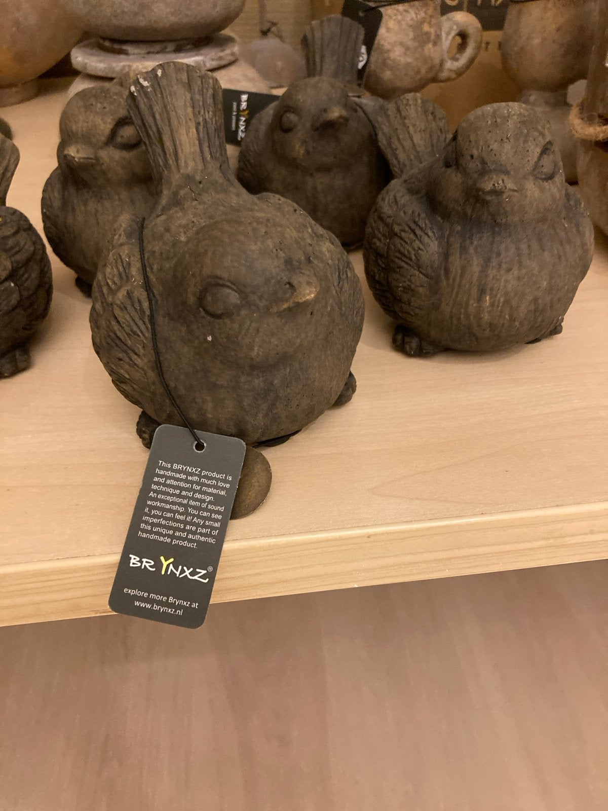 BRYNXZ Decoratieve Vogels - Handgemaakt, tevens vazen, ed, Nieuw, Ophalen of Verzenden, Landelijk, Bruin