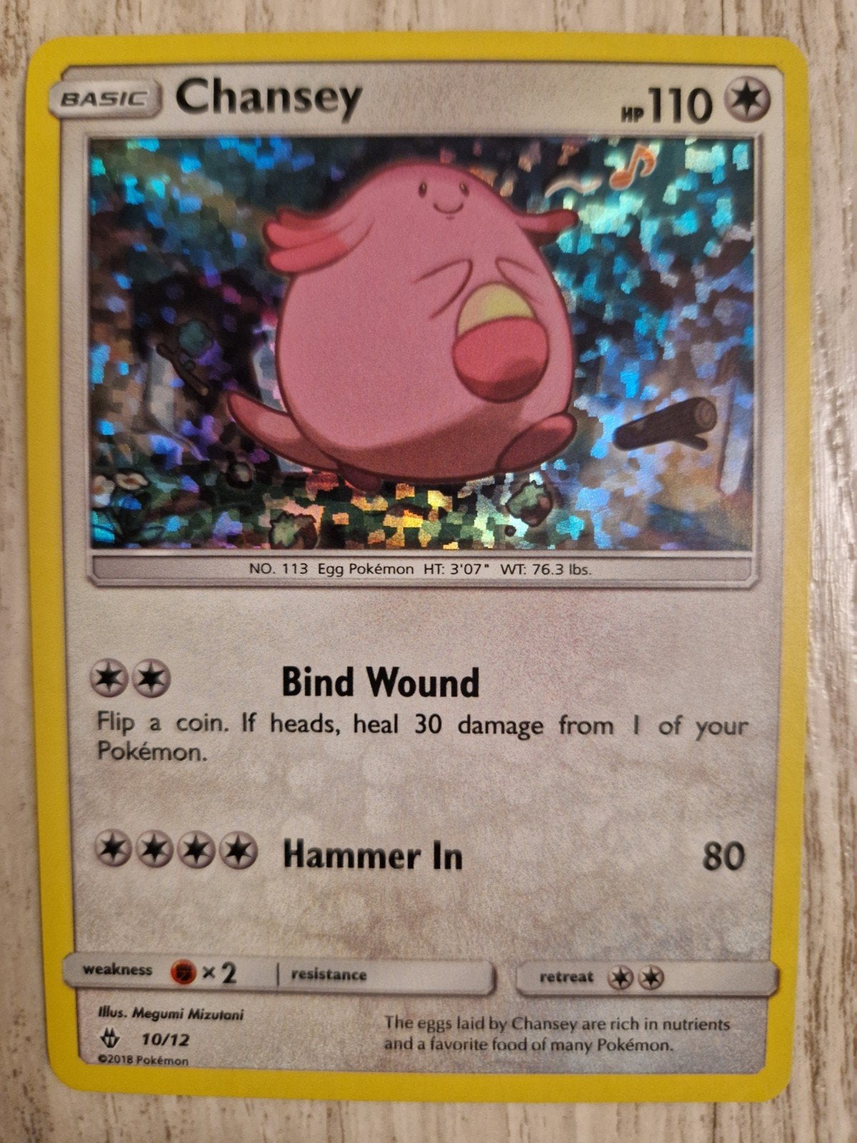 Chansey Pokémonkaart 10/12 McDonald's promos 2018, Ophalen of Verzenden, Zo goed als nieuw, Losse kaart, Foil