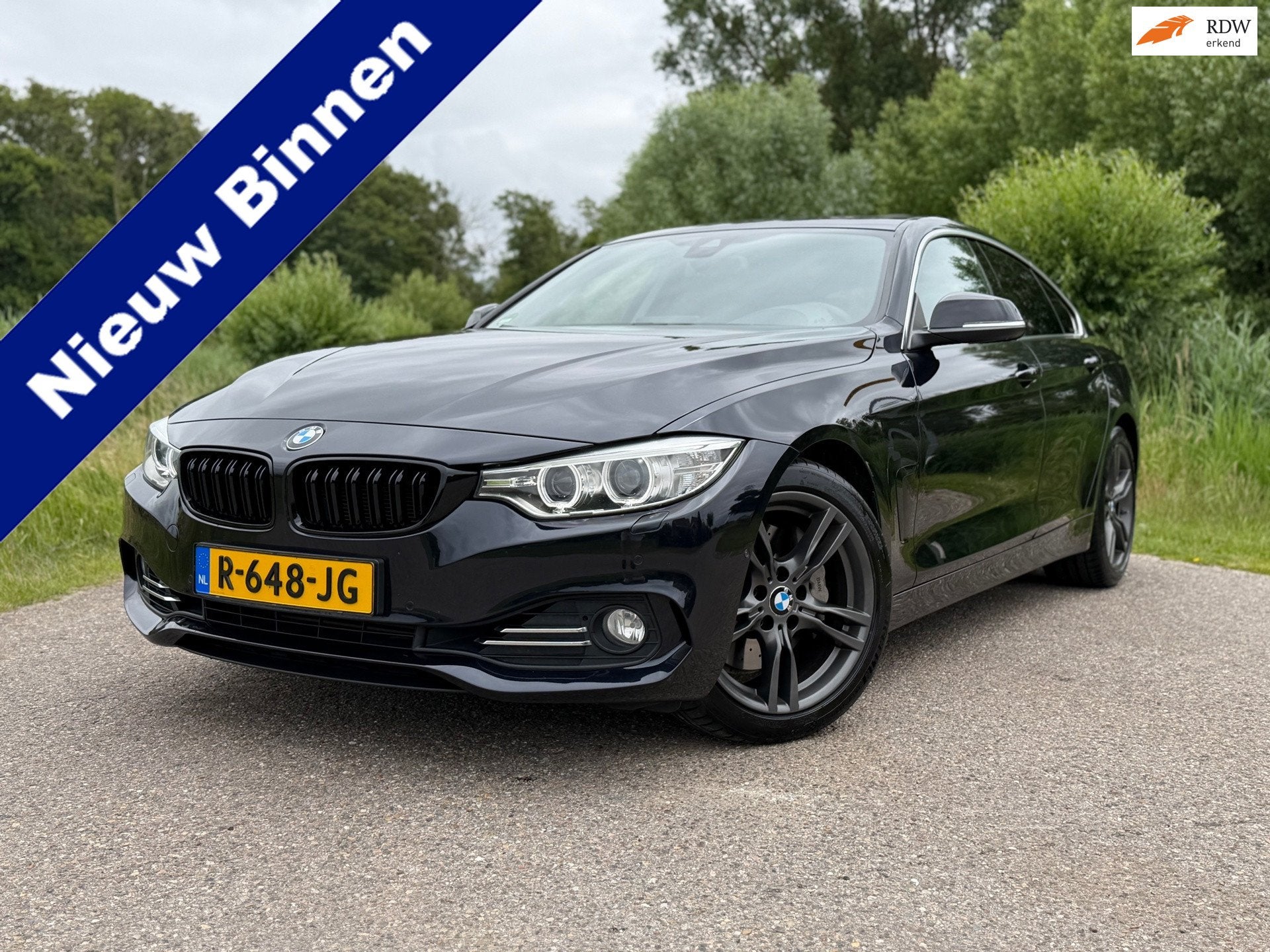 BMW 4-serie Gran Coupé 435i High Executive Automaat 3x M-Sp, Auto's, BMW, Achterwielaandrijving, Zwart, Leder, 93 €/maand
