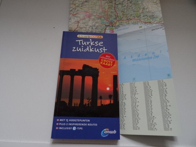 Turkije, turkse zuidkust, Antalya, Alanya; anwb gids+kaart, Europa, Ophalen of Verzenden, Zo goed als nieuw, Reisgids of -boek