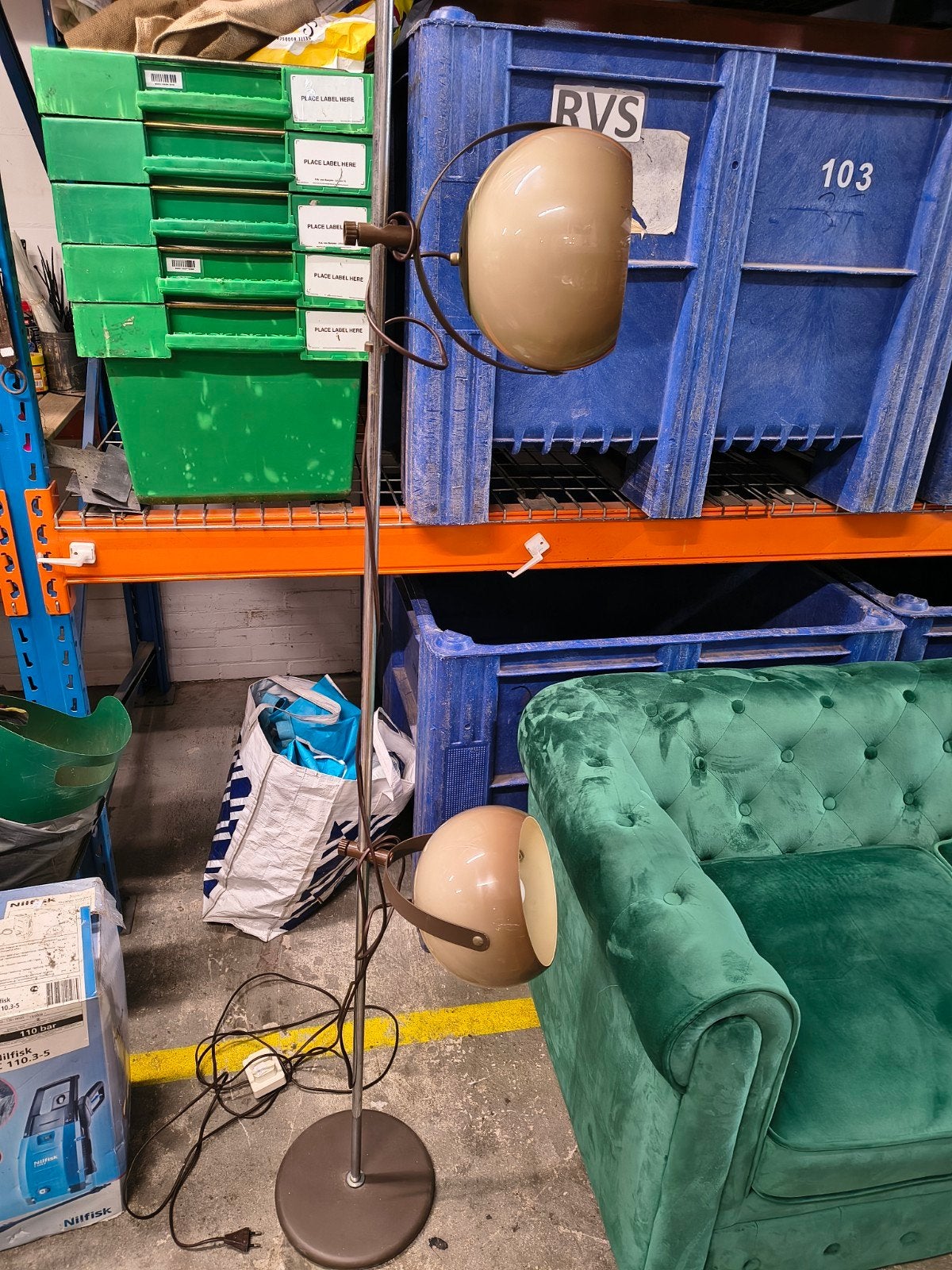 Vintage Dijkstra vloerlamp mushroom, Ophalen, Gebruikt, ., .