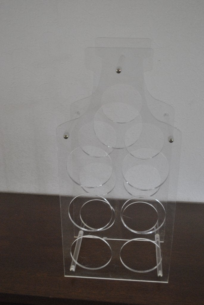 Wijnrek, vintage, plexiglas 7 flessen, 50 – 75, Kunststof, Gebruikt, 5 tot 15 flessen