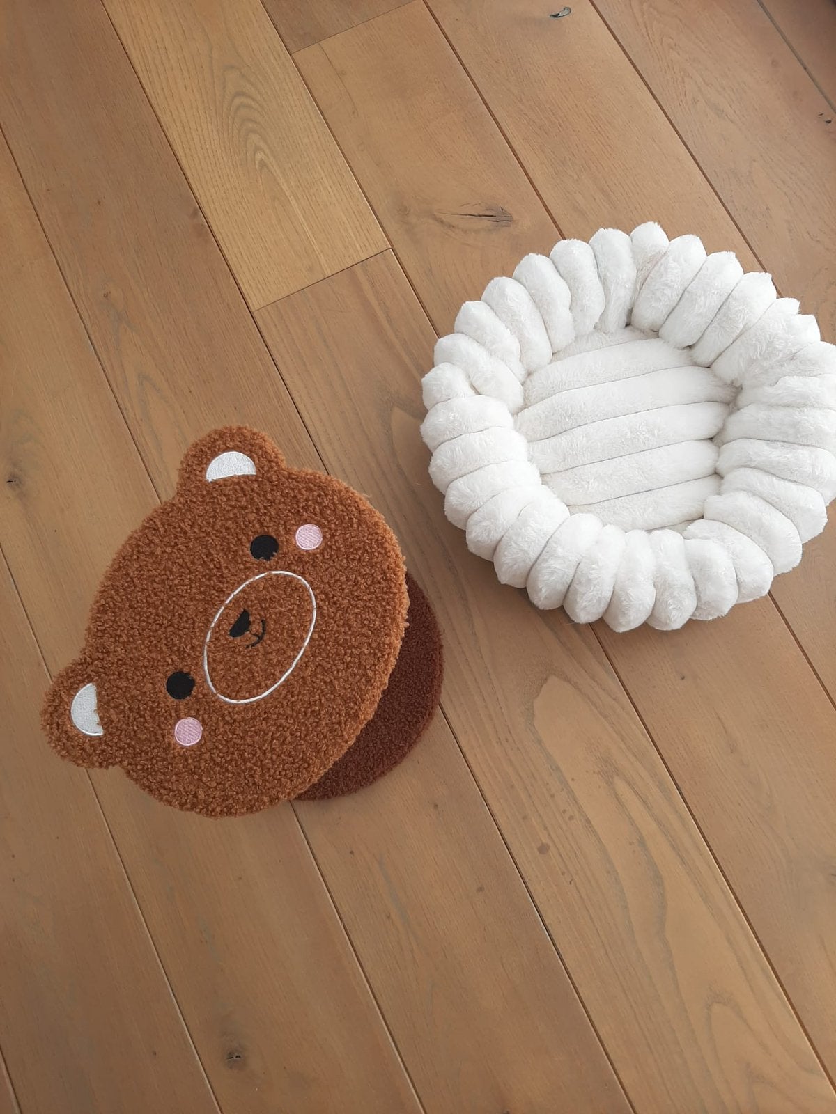 Kattenmand rond 35 cm voor kitten (wit), Dieren en Toebehoren, Kattenmanden, Ophalen, Nieuw, Pluche