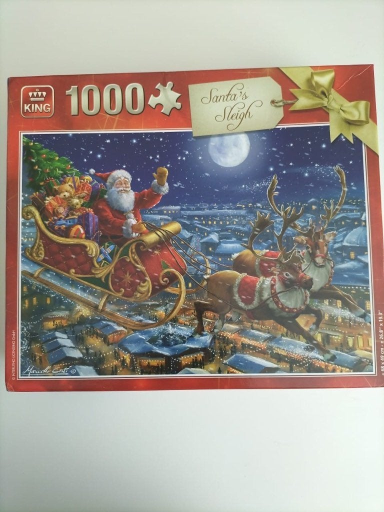 King puzzel (santa's sleigh - Christmas collection), Ophalen, 500 t/m 1500 stukjes, Zo goed als nieuw, Legpuzzel