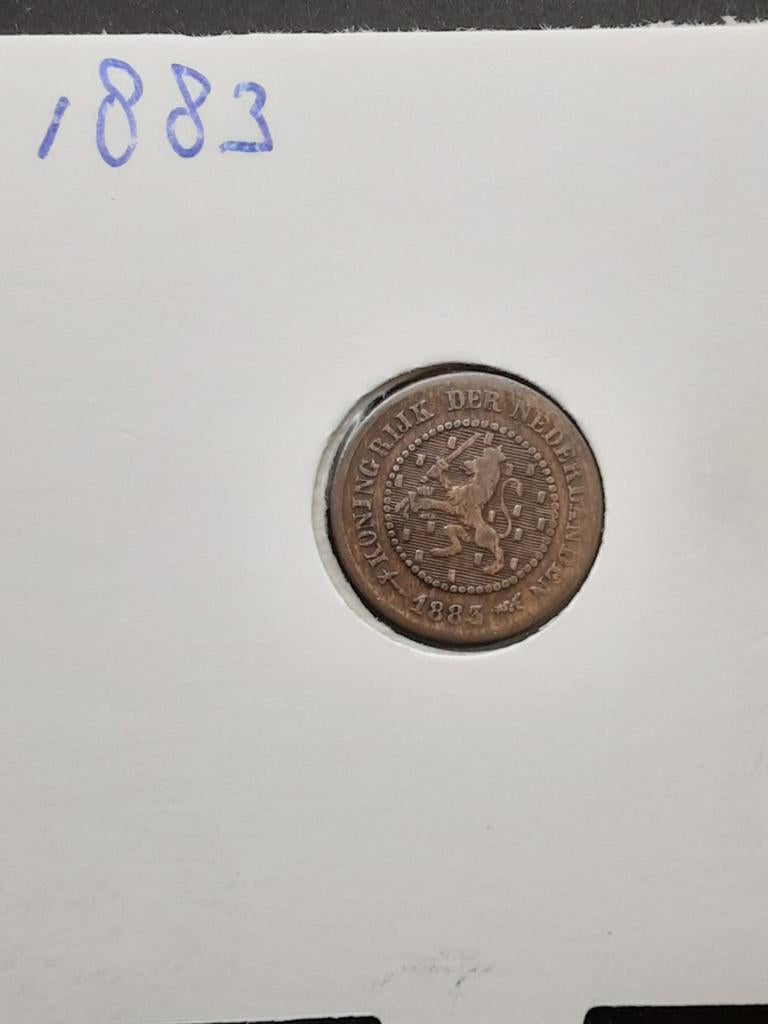 Halve cent 1883 koning Willem III, Postzegels en Munten, Munten | Nederland, Ophalen of Verzenden, Koning Willem III, Overige waardes