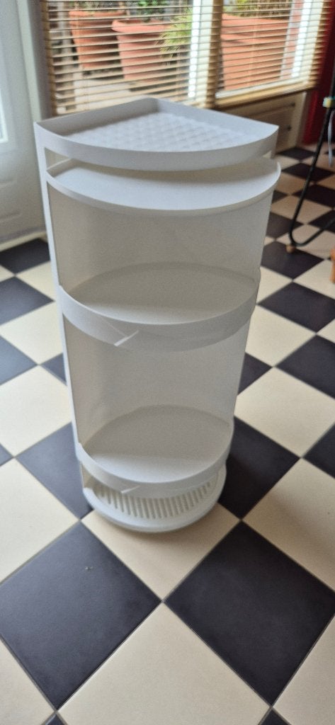 Witte kunststof hoekrekje met 3 lagen, Ophalen, Zo goed als nieuw