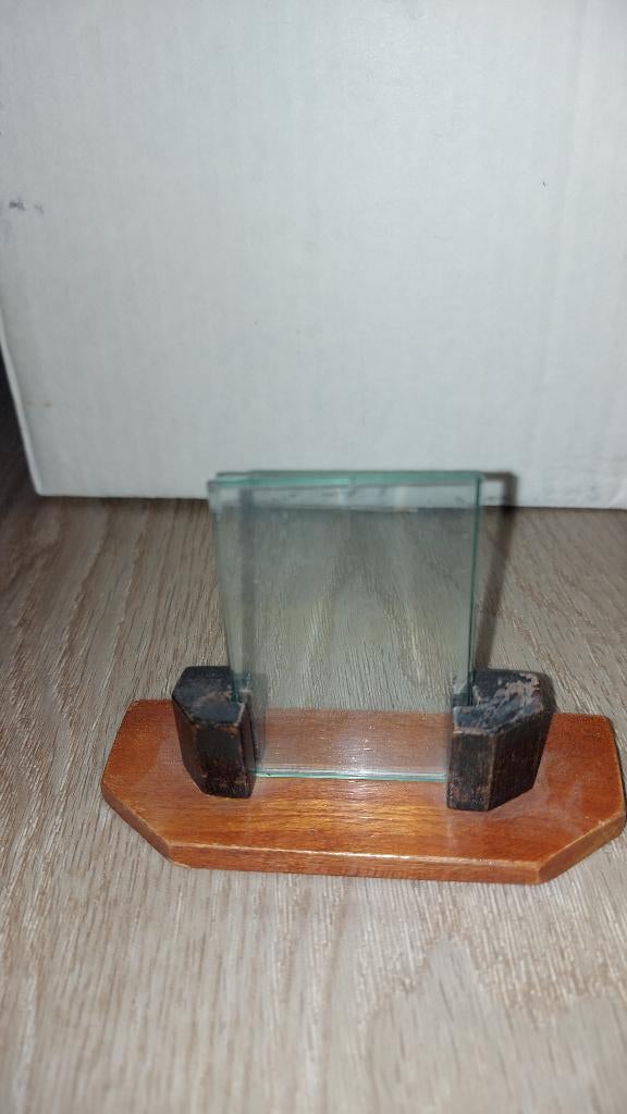 VINTAGE fotolijstje van hout+glaasjes, Ophalen of Verzenden, Gebruikt
