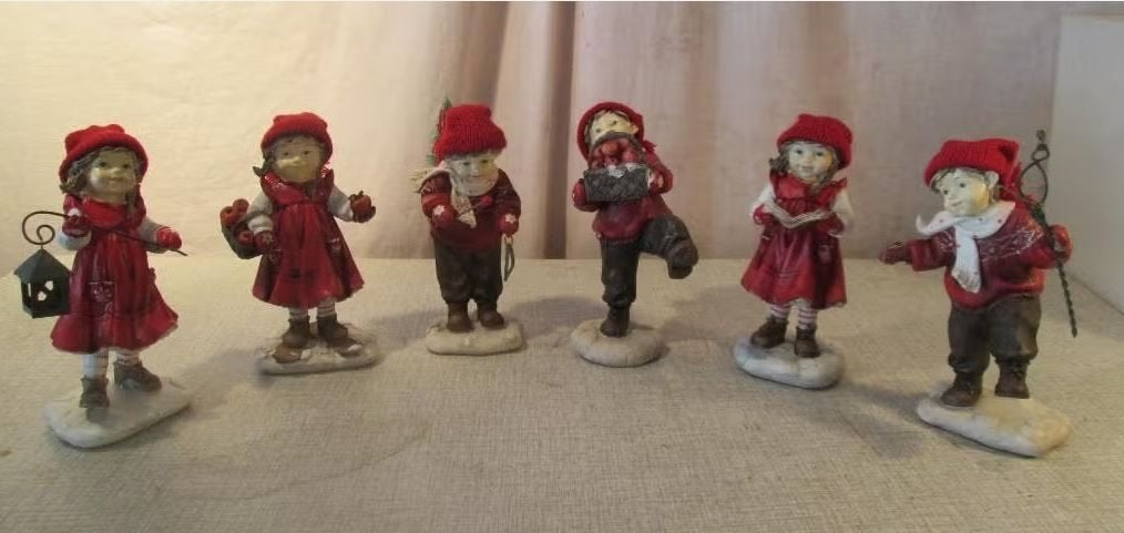 6 Prachtige Winter Beeldjes - 14cm, Verzamelen, Beelden en Beeldjes, Zo goed als nieuw, Ophalen of Verzenden