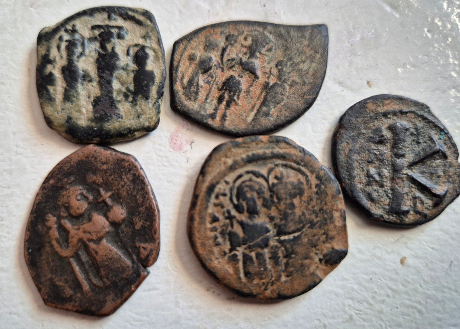 5 vroege Byzantijnse munten bodemvondst brons, Verzenden, Overige landen, Setje