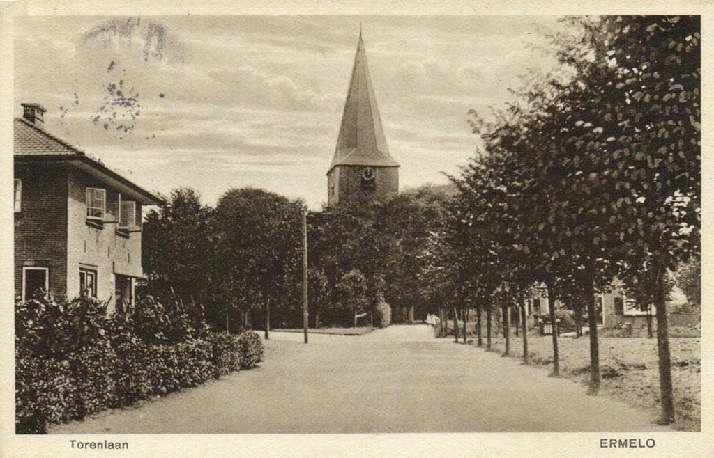 Torenlaan Ermelo - gelopen, Ophalen of Verzenden, 1920 tot 1940, Gelopen, Gelderland