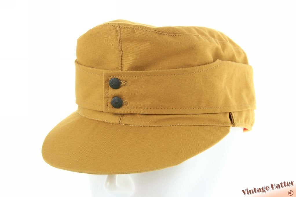 Vintage Leger cadet pet mosterdkleurig kaki katoen 62 = XXL, Ophalen of Verzenden, Zo goed als nieuw, 60 cm (XL, 7½ inch) of meer