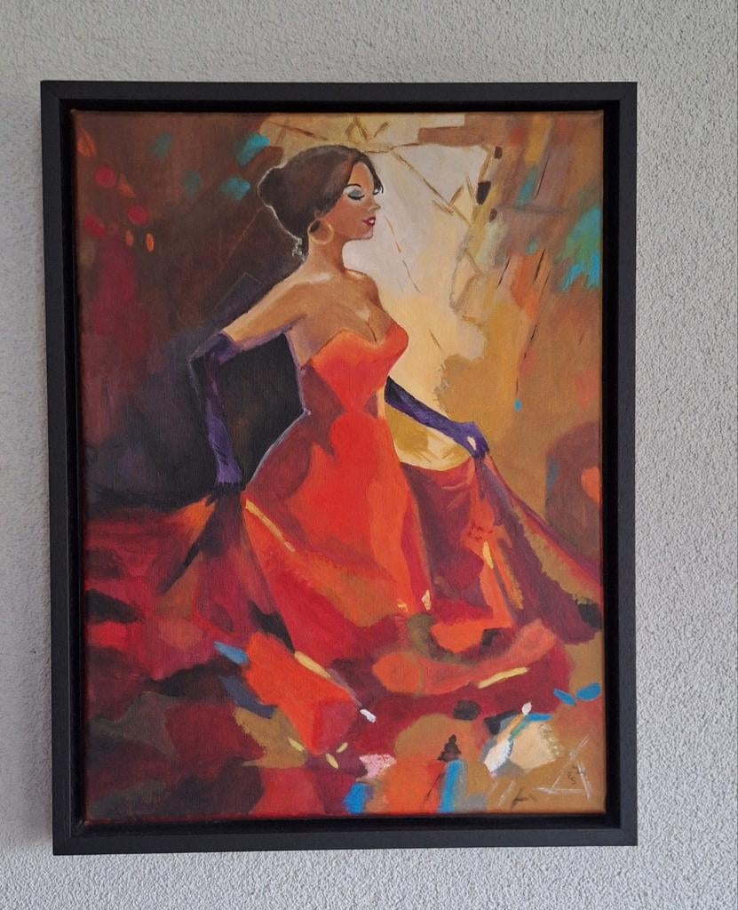 Schilderij Spaanse danseres, Ophalen of Verzenden