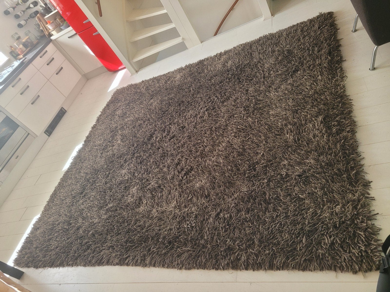 Hoogpolig tapijt 300x260cm in goede staat, Ophalen, Modern, Comfortabel, Grijs, 200 cm of meer