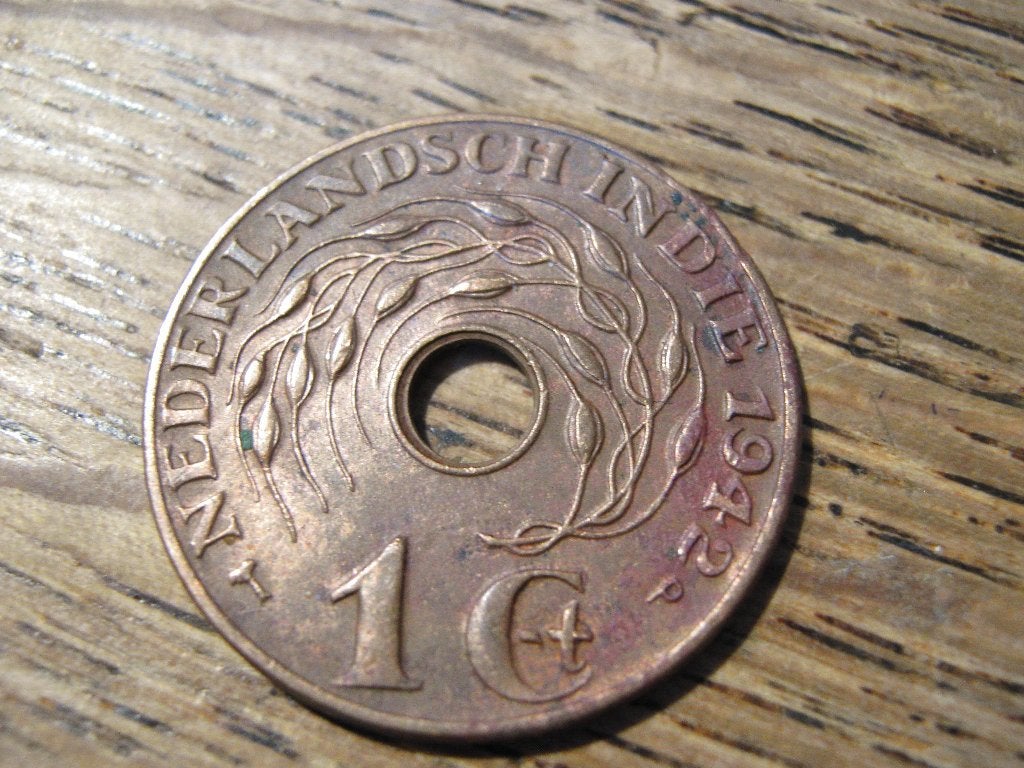 Nederlands Indie 1 Cent 1942p, WW2 #968, Postzegels en Munten, Munten | Azië, Losse munt, Zuidoost-Azië, Ophalen of Verzenden