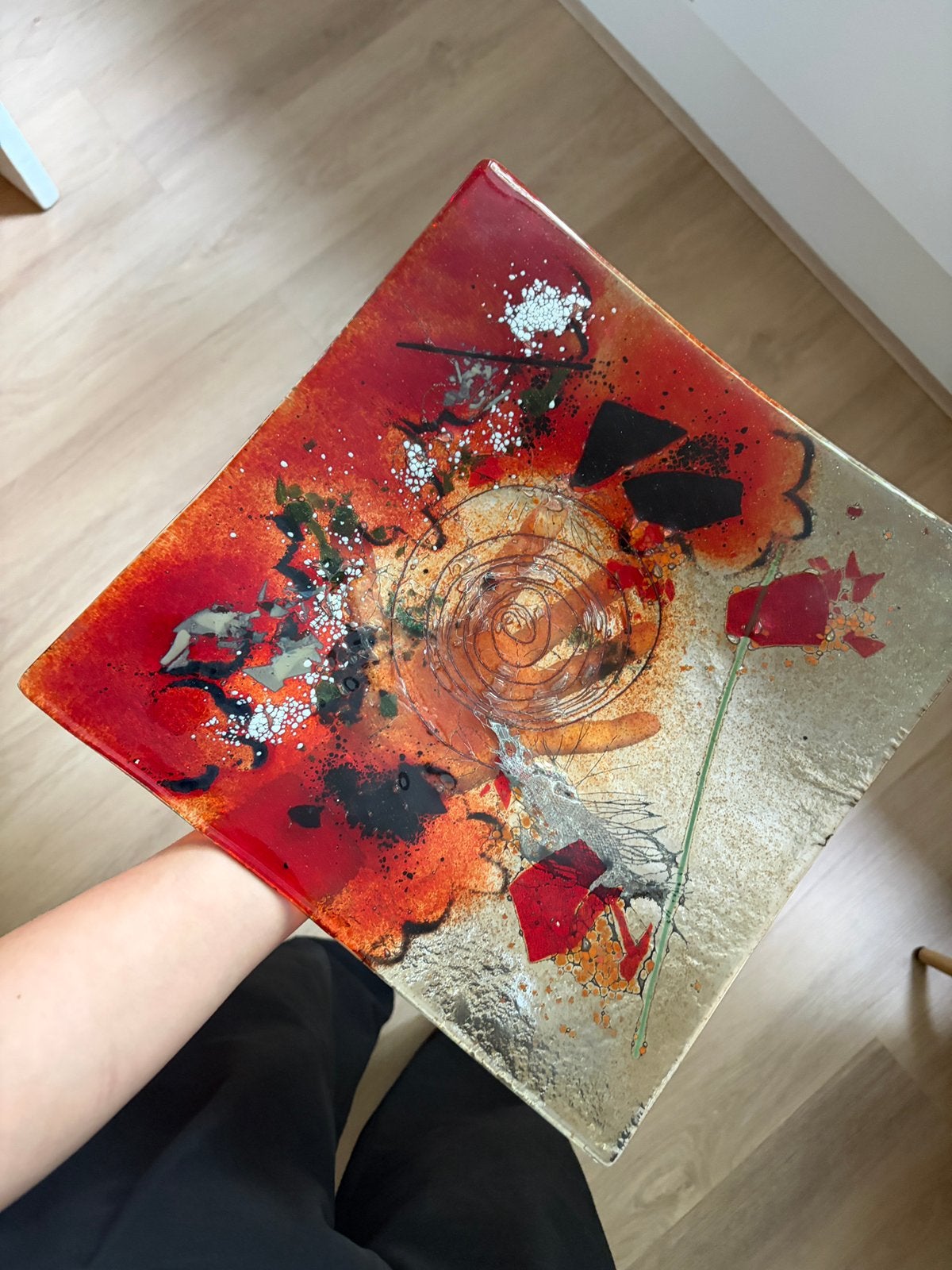 Abstracte kunst schaal voor fruit of brieven, Huis en Inrichting, Keuken | Servies, Ophalen, Overige stijlen, Glas, Schaal of Schalen