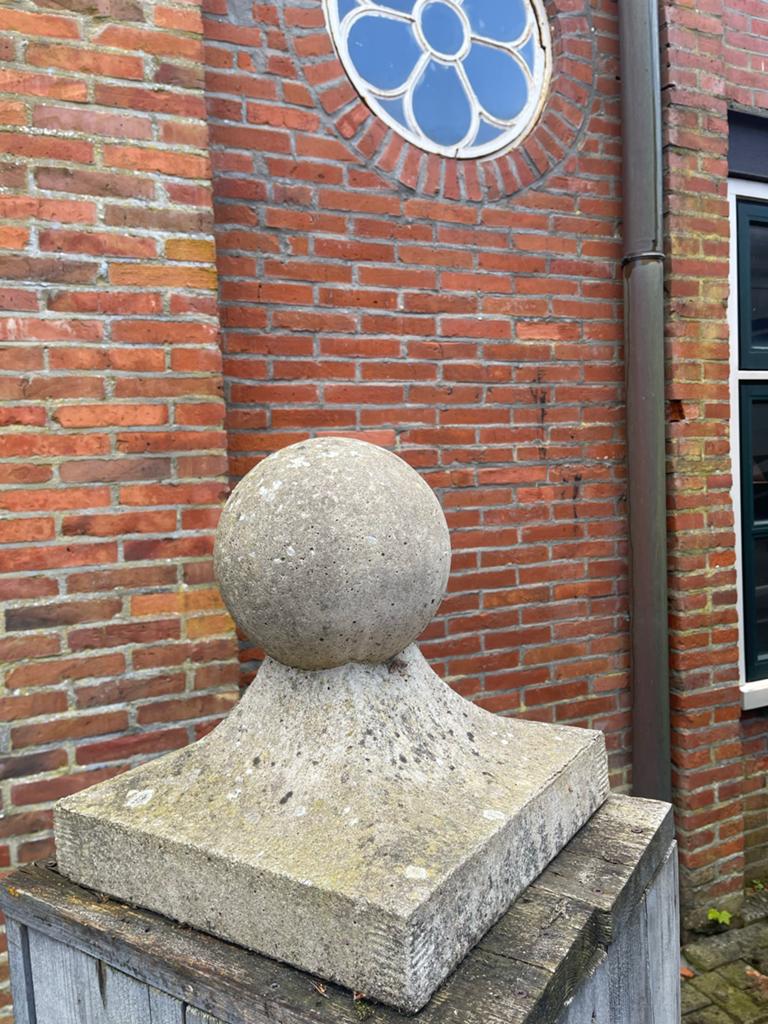 Set van 2 decoratieve betonnen eind kappen of penant paalkop, Tuin en Terras, Ophalen, Gebruikt, Geen, Overige typen