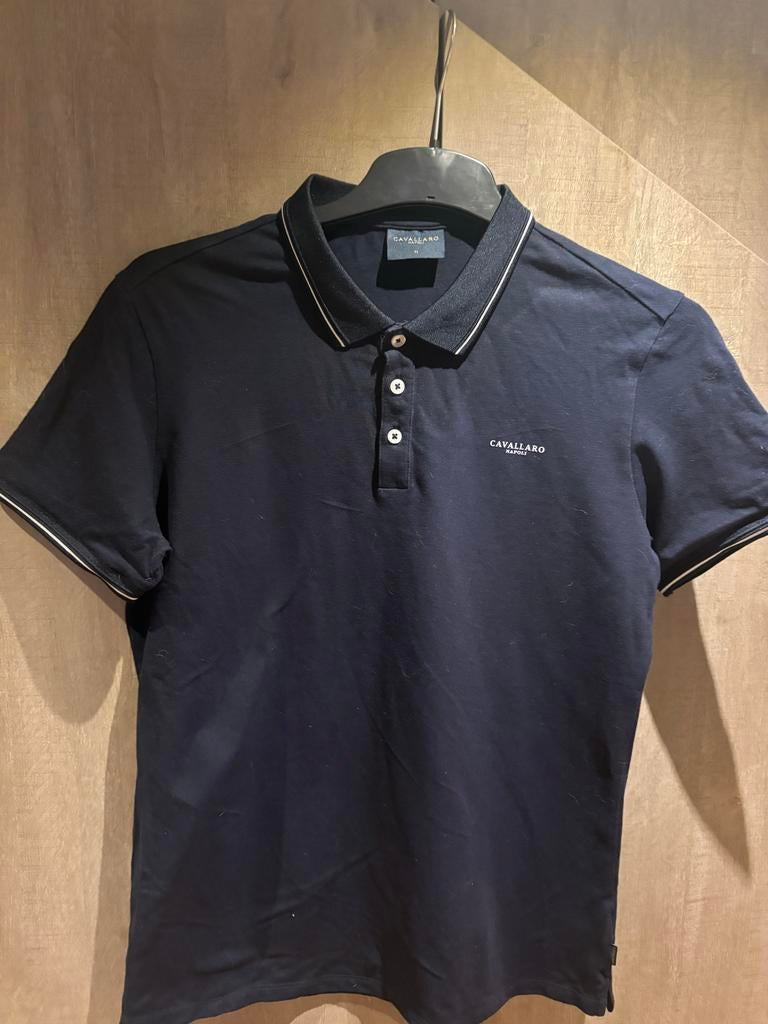 Cavallaro Napoli Polo Shirt Maat M - Donkerblauw, Ophalen of Verzenden, Zo goed als nieuw, Maat 48/50 (M), Blauw