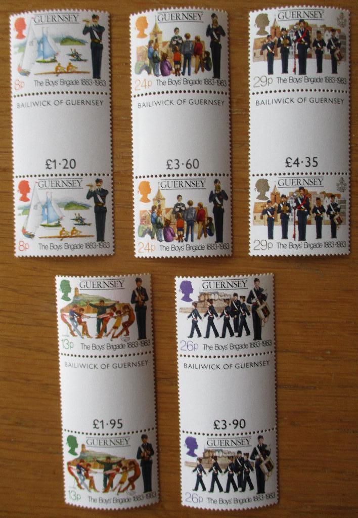 Guernsey, serie Muziekkorps in brugparen, 1983, Verzenden, Postfris