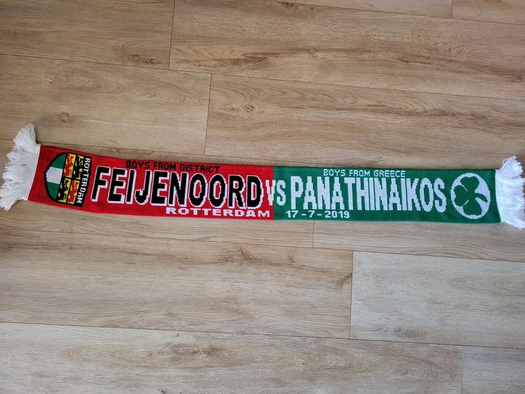 Feyenoord Panathinaikos sjaal, Ophalen of Verzenden, Zo goed als nieuw, Feyenoord, Vaantje of Sjaal