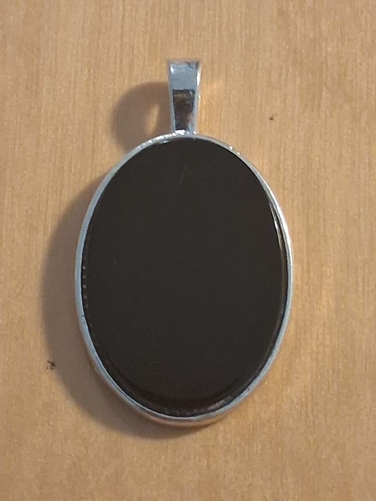 Hanger met Onyx steen - afmeting 30 x 20 mm, Verzenden, Nieuw, Zwart