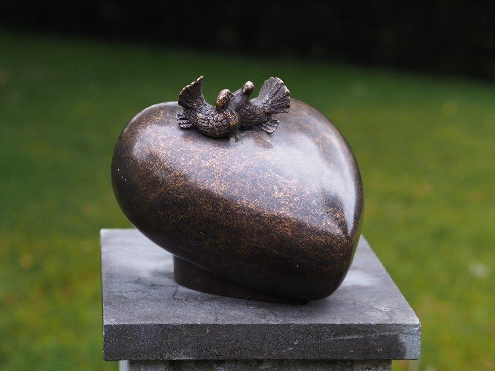 Grote BRONZEN URN / grafdecoratie / DUIVEN, Nieuw, Info@huisentuindecoratiemarie.nl, Huis en tuin decoratie marie, Peize