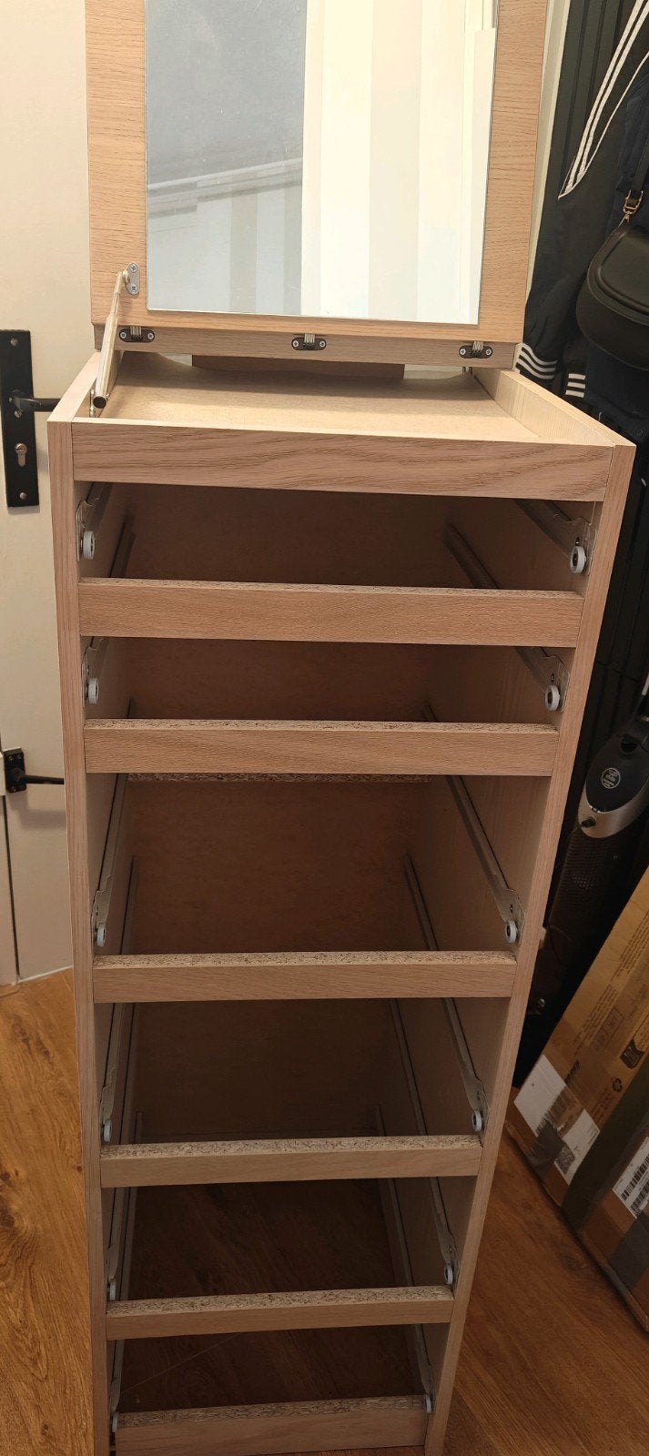 Ikea malm spiegelkast, lichtbruin, Huis en Inrichting, Kasten | Ladekasten, Ophalen, Gebruikt, 5 laden of meer, 100 tot 150 cm
