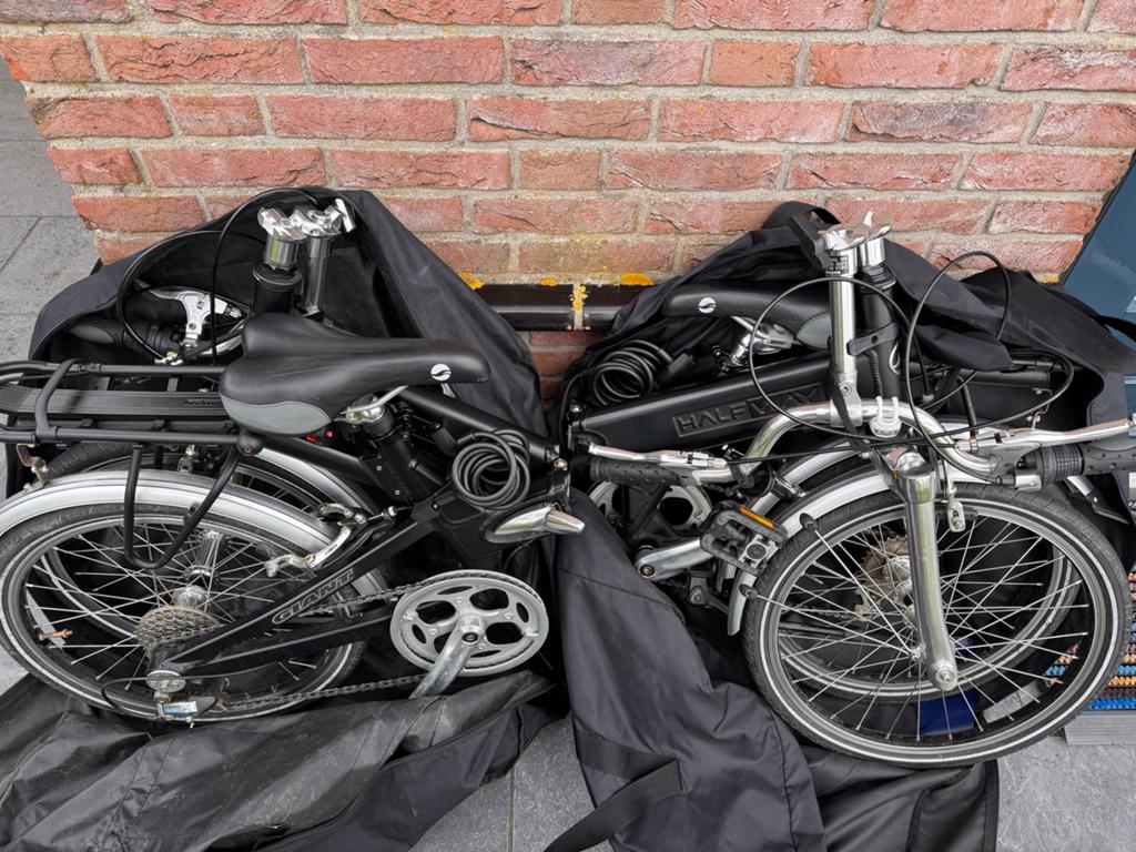 2x Giant Halfway vouwfiets incl hoes, licht en slot, Fietsen en Brommers, Fietsen | Vouwfietsen, 20 inch of meer, Velgrem, Versnellingen