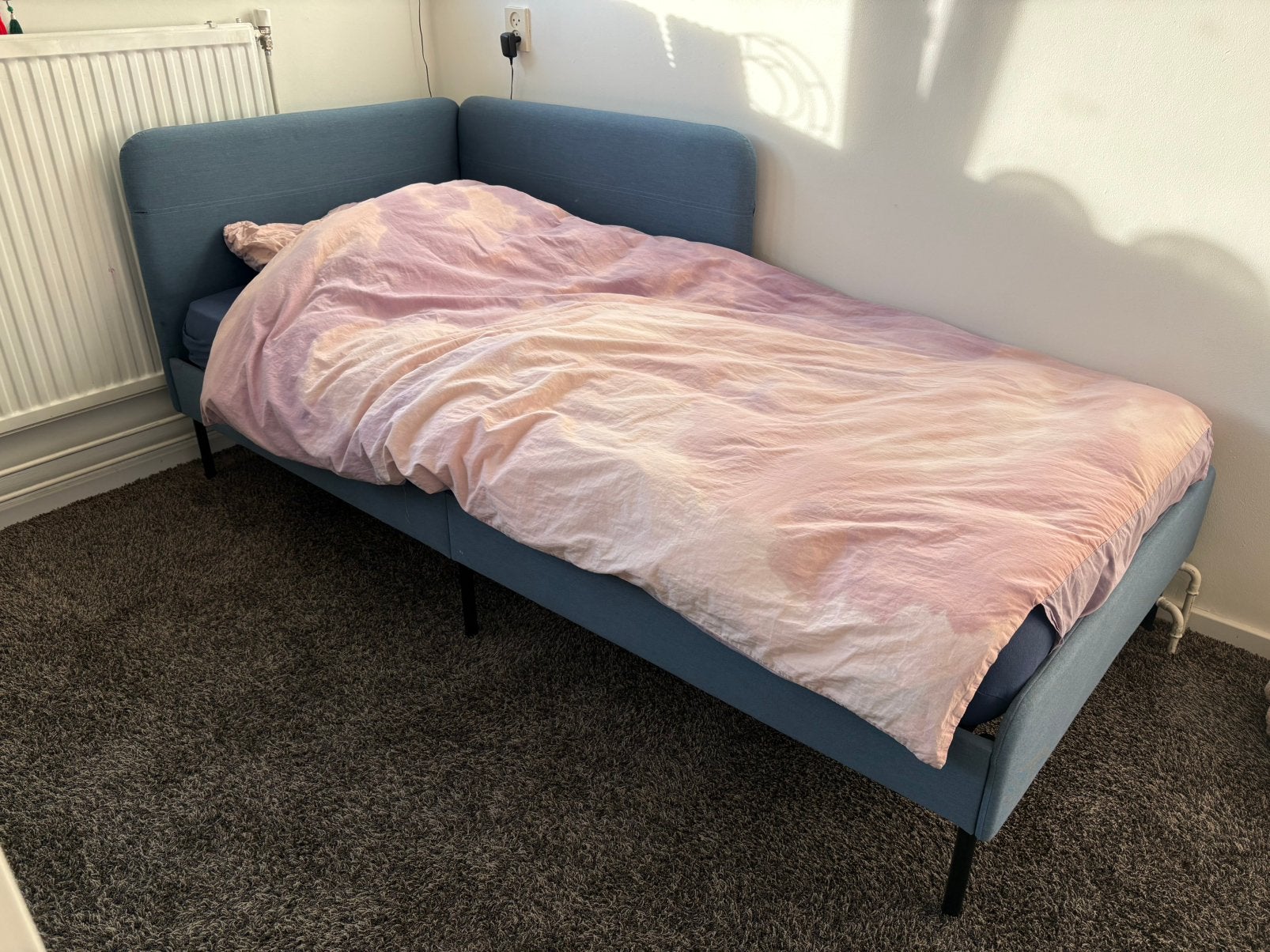 Gestoffeerd Ikea bed, Ophalen, Gebruikt, 90 cm, Eenpersoons