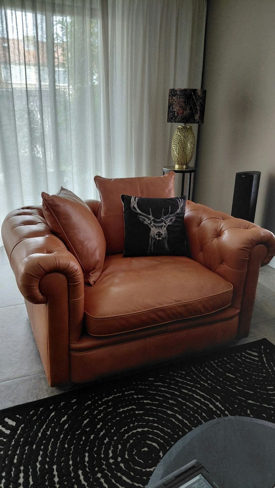 Luxe Leren Loveseat Zaragoza Aurora Cordoba van Rofra Home, Ophalen, 100 tot 125 cm, Zo goed als nieuw, Klassiek, Chesterfield, Modern