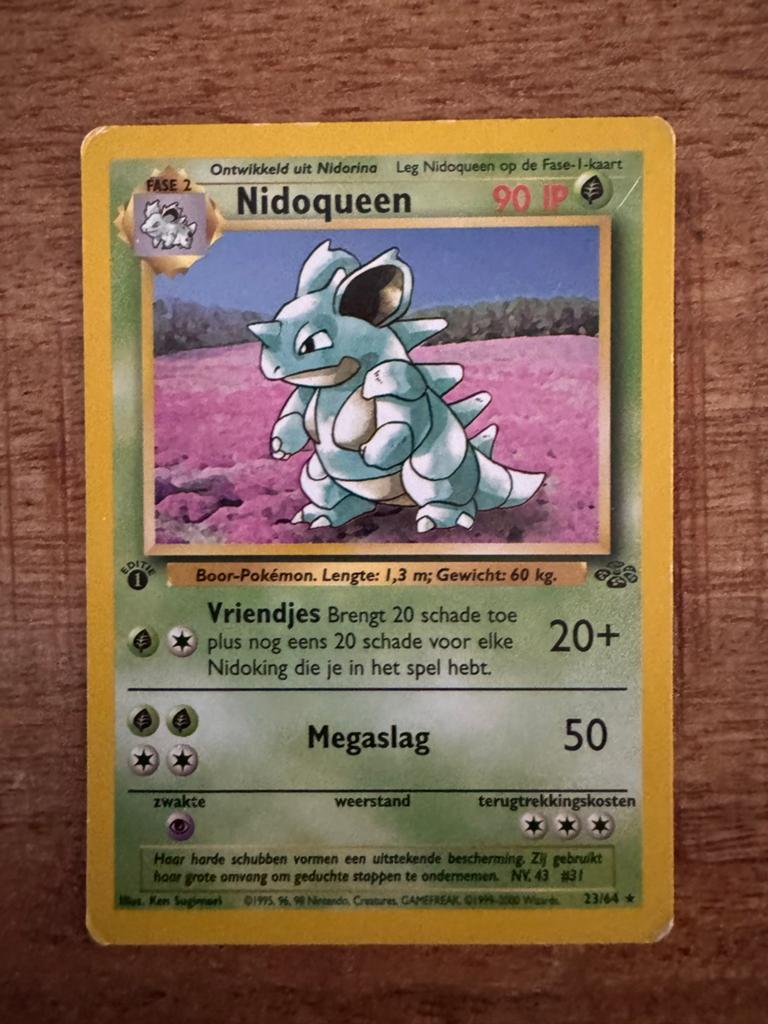 Nidoqueen Pokémon kaart (Base Set 23/64) - Vintage, Ophalen of Verzenden, Losse kaart
