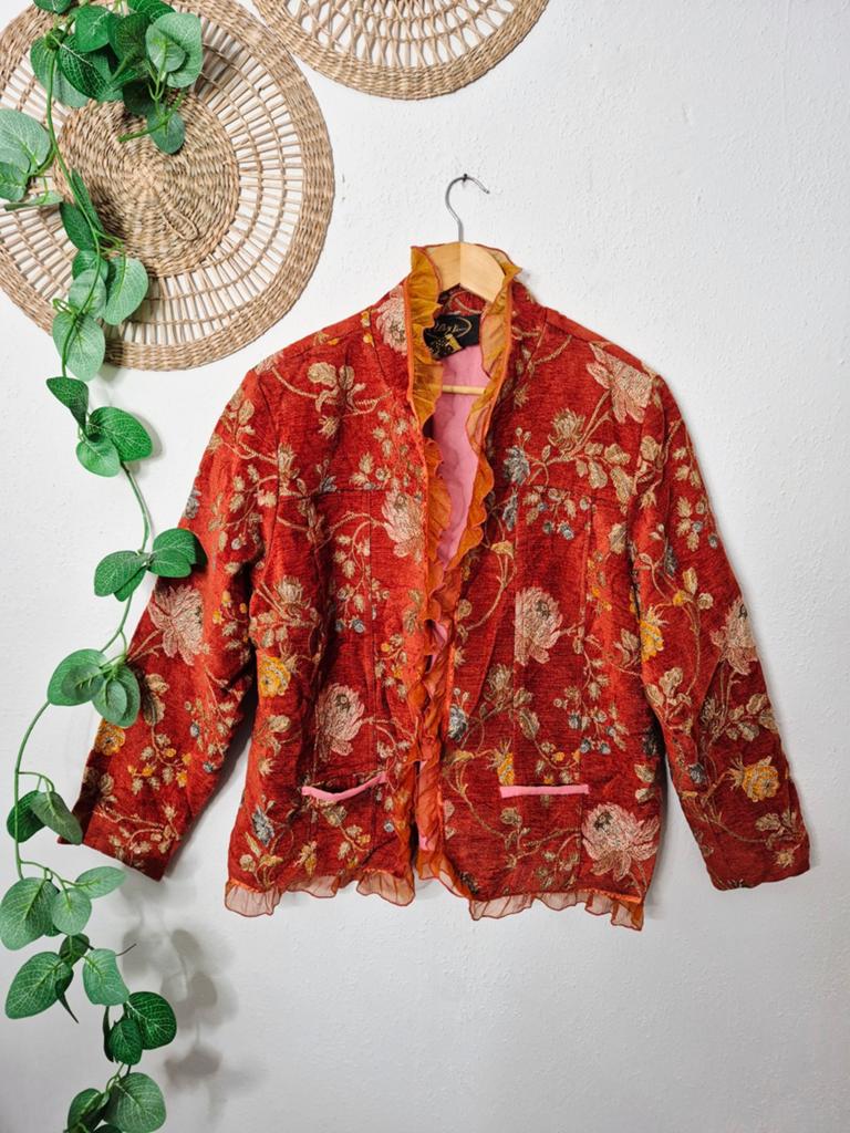 Vintage fluwelen tapestry barok blazer L/XL, Kleding | Dames, Maat 46/48 (XL) of groter, Ophalen of Verzenden, Zo goed als nieuw